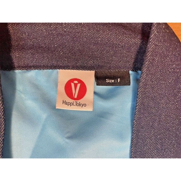 Navy Blue Kimono Jacket with Wave Design - Picture 5 of 12